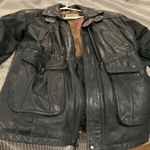 Men's Size L Lined Leather Jacket